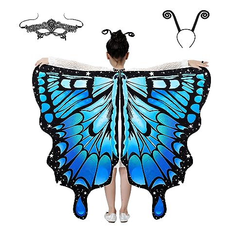 Lollanda Schmetterling Flügel Kostüm für Kinder Halloween-Schmetterlings-Schal, Schmetterling Sling Umhang mit Schmetterlingstentakel Stirnbnder, für Mädchen, Maskerade-Party-Requisiten Lollanda Schmetterling Flügel Kostüm für Kinder Halloween-Schmetterlings-Schal, Schmetterling Sling Umhang mit Schmetterlingstentakel Stirnbnder, für Mädchen, Maskerade-Party-Requisiten von Lollanda