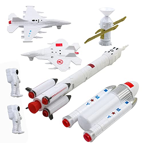 Lomhmn Spielzeugfiguren Space Model Toys Sets 7 PCS Space Shuttles Satellitenfigur Weltraumforschungsgeschenke für Jungen Mädchen Kinder (White, One Size) von Lomhmn