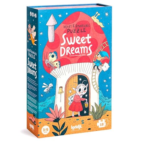 Londji PZ598 Puzzle für Kinder ab 3 Jahren Sweet Dreams - 18 Teile | doppelseitiges Puzzle | Sweet Dreams von Londji