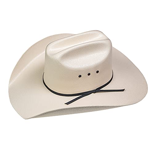 Lone Star Hats – Western Straw Cowboy Hut aus 100% Canvas mit schwarzem Hutband – Fester Westernhut für Herren und Damen mit beidseitigen Lüftungslöchern – Original USA Strohhut (Größe 57 | Creme) von Lone Star Hats