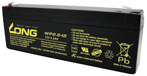 Long WP2.2-12 WP2.2-12 Bleiakku 12V 2.2Ah Blei-Vlies (AGM) (B x H x T) 178 x 66 x 34mm Flachstecker von Long