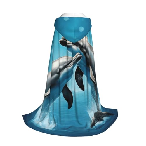 Kapuzenumhang mit Delfinen in Love Aufdruck für Kinder mit Halloween, Weihnachten, Cosplay, Kapuzenumhang Kapuzenumhang mit Delfinen in Love Aufdruck für Kinder mit Halloween, Weihnachten, Cosplay, Kapuzenumhang von Longzehao