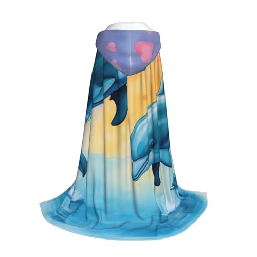 Kapuzenumhang mit Delfinen in Love Aufdruck für Kinder mit Halloween, Weihnachten, Cosplay, Kapuzenumhang Kapuzenumhang mit Delfinen in Love Aufdruck für Kinder mit Halloween, Weihnachten, Cosplay, Kapuzenumhang von Longzehao