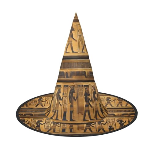 Longzehao Ägypten Hieroglyphen Druck Halloween Kostüm Hexenhut Erwachsene Cosplay Karneval Party Kostüm Zubehör von Longzehao