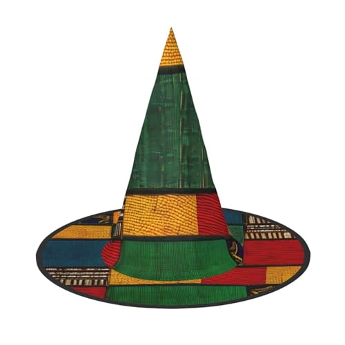 Longzehao Afrikanischer Stil Patchwork Druck Halloween Kostüm Hexenhut Erwachsene Cosplay Karneval Party Kostüm Zubehör von Longzehao