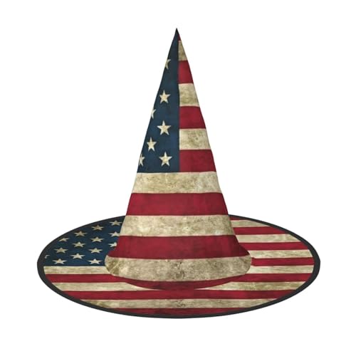 Longzehao Amerikanische Flagge Druck Halloween Kostüm Hexenhut Erwachsene Cosplay Karneval Party Kostüm Zubehör von Longzehao