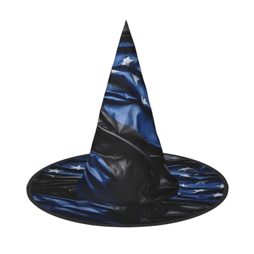 Longzehao Amerikanische dünne blaue Linie Flagge Druck Halloween Kostüm Hexenhut Erwachsene Cosplay Karneval Party Kostüm Zubehör Longzehao Amerikanische dünne blaue Linie Flagge Druck Halloween Kostüm Hexenhut Erwachsene Cosplay Karneval Party Kostüm Zubehör von Longzehao