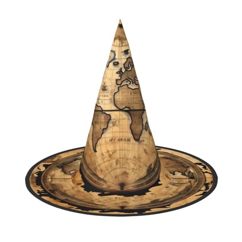 Longzehao Antike Karte Weltkugel Druck Halloween Kostüm Hexenhut Erwachsene Cosplay Karneval Party Kostüm Zubehör Longzehao Antike Karte Weltkugel Druck Halloween Kostüm Hexenhut Erwachsene Cosplay Karneval Party Kostüm Zubehör von Longzehao