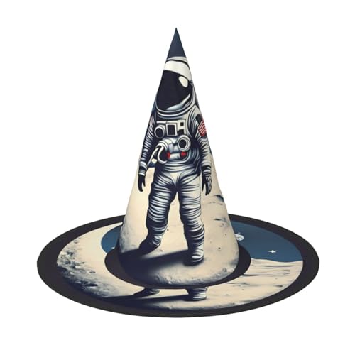 Longzehao Astronaut auf dem Mond Druck Halloween Kostüm Hexenhut Erwachsene Cosplay Karneval Party Kostüm Zubehör Longzehao Astronaut auf dem Mond Druck Halloween Kostüm Hexenhut Erwachsene Cosplay Karneval Party Kostüm Zubehör von Longzehao