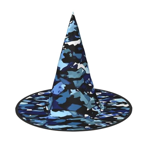 Longzehao Blauer Camouflage-Druck, Halloween-Kostüm, Hexenhut, Erwachsene, Cosplay, Karneval, Party, Kostümzubehör Longzehao Blauer Camouflage-Druck, Halloween-Kostüm, Hexenhut, Erwachsene, Cosplay, Karneval, Party, Kostümzubehör von Longzehao