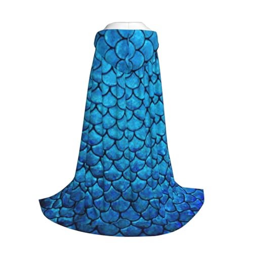 Longzehao Blauer Fischschuppen-Druck, Kapuzenumhang für Kinder mit Halloween, Weihnachten, Cosplay, Kapuzenumhang Kostüm Longzehao Blauer Fischschuppen-Druck, Kapuzenumhang für Kinder mit Halloween, Weihnachten, Cosplay, Kapuzenumhang Kostüm von Longzehao