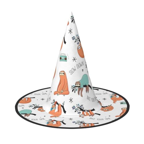 Longzehao Braunes Faultier Druck Halloween Kostüm Hexenhut Erwachsene Cosplay Karneval Party Kostüm Zubehör Longzehao Braunes Faultier Druck Halloween Kostüm Hexenhut Erwachsene Cosplay Karneval Party Kostüm Zubehör von Longzehao