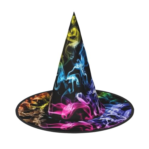Longzehao Buntes Rauch-Motiv, Halloween-Kostüm, Hexenhut, Erwachsene, Cosplay, Karneval, Party, Kostümzubehör Longzehao Buntes Rauch-Motiv, Halloween-Kostüm, Hexenhut, Erwachsene, Cosplay, Karneval, Party, Kostümzubehör von Longzehao