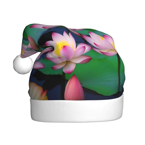 Longzehao Erwachsene Plüsch Deko schöne Lotus Blume Druck Weihnachtsmütze Uni Weihnachtsmann Mütze Weihnachtsmann Weihnachtsmannmütze Weihnachtsaccessoires Longzehao Erwachsene Plüsch Deko schöne Lotus Blume Druck Weihnachtsmütze Uni Weihnachtsmann Mütze Weihnachtsmann Weihnachtsmannmütze Weihnachtsaccessoires von Longzehao
