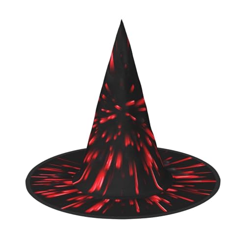 Longzehao Explosion Burst Rot und Schwarz Druck Halloween Kostüm Hexenhut Erwachsene Cosplay Karneval Party Kostüm Zubehör von Longzehao