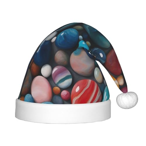 Longzehao Farbige Marmor Print Weihnachtshüte für Kinder mit Plüschfell, Weihnachtshüte für Neujahr Partyzubehör Longzehao Farbige Marmor Print Weihnachtshüte für Kinder mit Plüschfell, Weihnachtshüte für Neujahr Partyzubehör von Longzehao