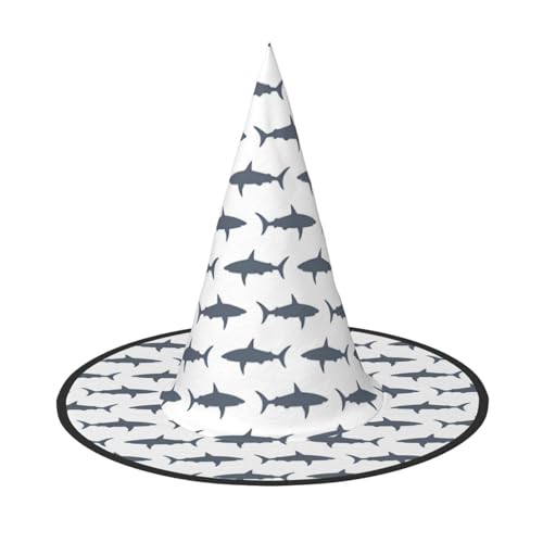 Longzehao Fisch und Hai Druck Halloween Kostüm Hexenhut Erwachsene Cosplay Karneval Party Kostüm Zubehör Longzehao Fisch und Hai Druck Halloween Kostüm Hexenhut Erwachsene Cosplay Karneval Party Kostüm Zubehör von Longzehao
