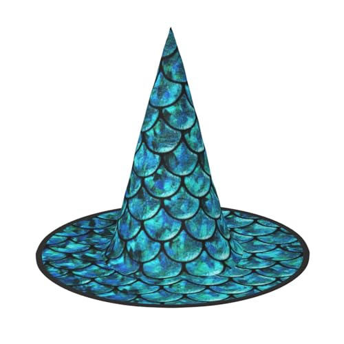 Longzehao Fischschuppen-Druck, Halloween-Kostüm, Hexenhut, Erwachsene, Cosplay, Karneval, Party, Kostümzubehör Longzehao Fischschuppen-Druck, Halloween-Kostüm, Hexenhut, Erwachsene, Cosplay, Karneval, Party, Kostümzubehör von Longzehao
