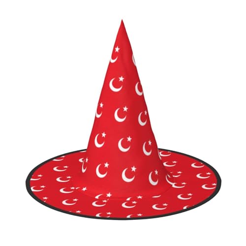 Longzehao Flagge der Türkei Druck Halloween Kostüm Hexenhut Erwachsene Cosplay Karneval Party Kostüm Zubehör von Longzehao