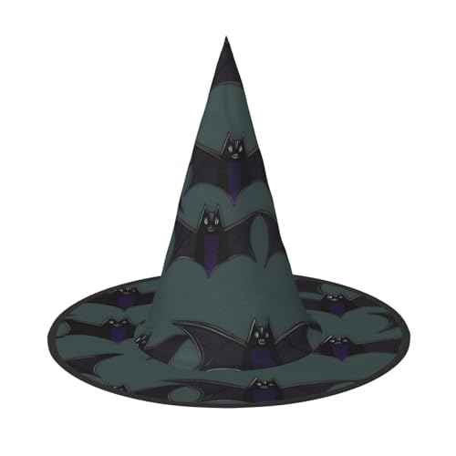 Longzehao Fledermausmuster Druck Halloween Kostüm Hexenhut Erwachsene Cosplay Karneval Party Kostüm Zubehör Longzehao Fledermausmuster Druck Halloween Kostüm Hexenhut Erwachsene Cosplay Karneval Party Kostüm Zubehör von Longzehao