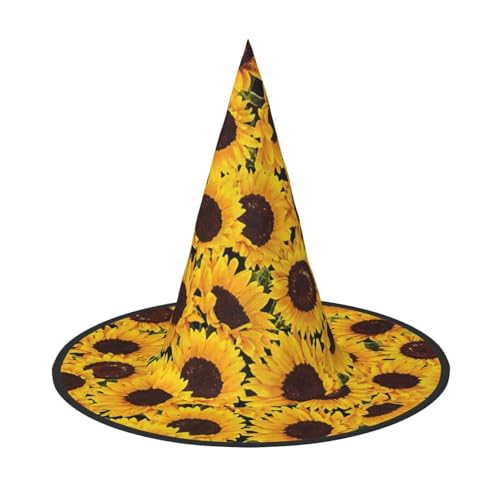 Longzehao Gelbe Sonnenblumen-Druck, Halloween-Kostüm, Hexenhut, Erwachsene, Cosplay, Karneval, Party, Kostümzubehör Longzehao Gelbe Sonnenblumen-Druck, Halloween-Kostüm, Hexenhut, Erwachsene, Cosplay, Karneval, Party, Kostümzubehör von Longzehao