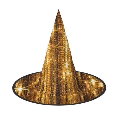 Longzehao Goldenes Pailletten-Glitzer-Druck, Halloween-Kostüm, Hexenhut, Erwachsene, Cosplay, Karneval, Party, Kostümzubehör Longzehao Goldenes Pailletten-Glitzer-Druck, Halloween-Kostüm, Hexenhut, Erwachsene, Cosplay, Karneval, Party, Kostümzubehör von Longzehao