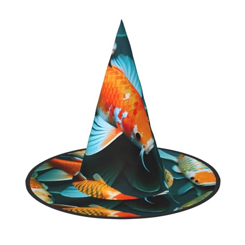 Longzehao HD Koi Fisch Druck Halloween Kostüm Hexenhut Erwachsene Cosplay Karneval Party Kostüm Zubehör von Longzehao