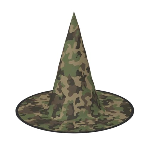 Longzehao Halloween-Kostüm mit grünem Camouflage-Muster, Hexenhut, Erwachsene, Cosplay, Karneval, Party, Kostümzubehör Longzehao Halloween-Kostüm mit grünem Camouflage-Muster, Hexenhut, Erwachsene, Cosplay, Karneval, Party, Kostümzubehör von Longzehao