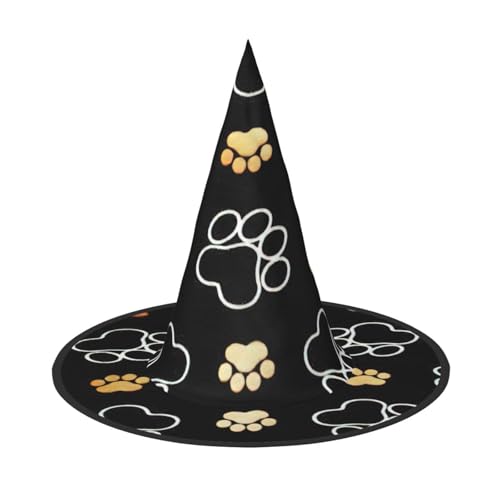 Longzehao Hundepfotenabdrücke Druck Halloween Kostüm Hexenhut Erwachsene Cosplay Karneval Party Kostüm Zubehör Longzehao Hundepfotenabdrücke Druck Halloween Kostüm Hexenhut Erwachsene Cosplay Karneval Party Kostüm Zubehör von Longzehao