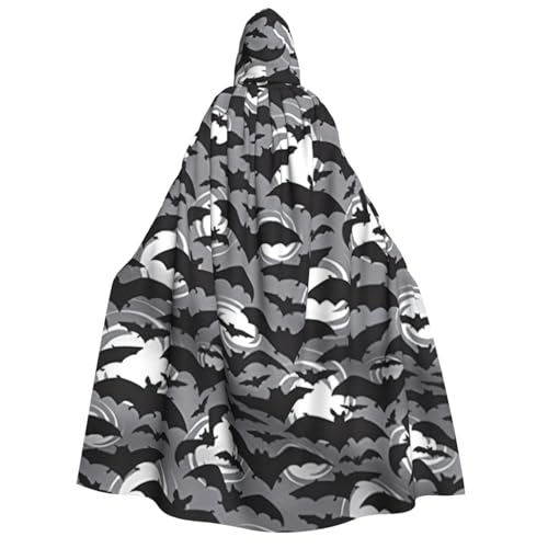 Longzehao Kapuzenumhang für Erwachsene, Unisex, Fledermaus-Motiv, grauer Druck, Dekoration, Cosplay-Kostüme, Halloween-Kapuzenmantel Longzehao Kapuzenumhang für Erwachsene, Unisex, Fledermaus-Motiv, grauer Druck, Dekoration, Cosplay-Kostüme, Halloween-Kapuzenmantel von Longzehao