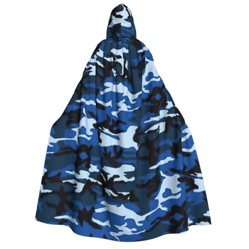 Longzehao Kapuzenumhang für Erwachsene, Unisex, blauer Camouflage-Druck, Dekoration, Cosplay-Kostüme, Halloween-Kapuzenmantel Longzehao Kapuzenumhang für Erwachsene, Unisex, blauer Camouflage-Druck, Dekoration, Cosplay-Kostüme, Halloween-Kapuzenmantel von Longzehao