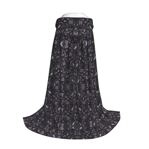 Longzehao Kapuzenumhang für Kinder mit gruseligem Gothic-Aufdruck, Violett / Schwarz Longzehao Kapuzenumhang für Kinder mit gruseligem Gothic-Aufdruck, Violett / Schwarz von Longzehao