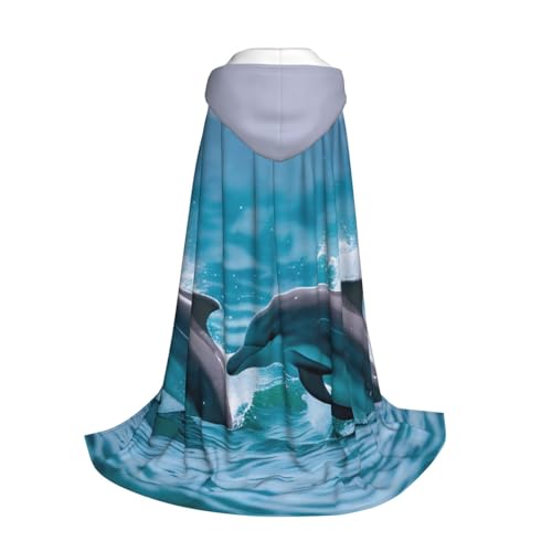 Longzehao Kapuzenumhang mit Delfinen im Meer für Kinder mit Kapuze, für Halloween, Weihnachten, Cosplay, Kapuzenumhang Longzehao Kapuzenumhang mit Delfinen im Meer für Kinder mit Kapuze, für Halloween, Weihnachten, Cosplay, Kapuzenumhang von Longzehao