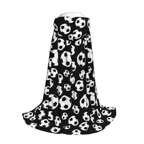 Longzehao Kapuzenumhang mit Fußball-Aufdruck, für Kinder mit Halloween, Weihnachten, Cosplay, Schwarz Longzehao Kapuzenumhang mit Fußball-Aufdruck, für Kinder mit Halloween, Weihnachten, Cosplay, Schwarz von Longzehao
