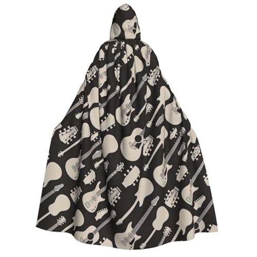 Longzehao Kapuzenumhang mit Gitarrenmuster, Unisex, für Erwachsene, Dekoration, Cosplay-Kostüme, Halloween-Kapuzenmantel Longzehao Kapuzenumhang mit Gitarrenmuster, Unisex, für Erwachsene, Dekoration, Cosplay-Kostüme, Halloween-Kapuzenmantel von Longzehao