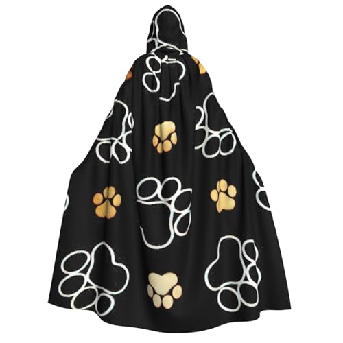 Longzehao Kapuzenumhang mit Hundepfotenabdruck, Unisex, für Erwachsene, Dekoration, Cosplay-Kostüme, Halloween-Kapuzenmantel Longzehao Kapuzenumhang mit Hundepfotenabdruck, Unisex, für Erwachsene, Dekoration, Cosplay-Kostüme, Halloween-Kapuzenmantel von Longzehao
