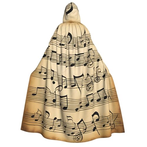 Longzehao Kapuzenumhang mit Musiknoten für Erwachsene, Unisex, Dekoration, Cosplay-Kostüme, Halloween-Kapuzenmantel Longzehao Kapuzenumhang mit Musiknoten für Erwachsene, Unisex, Dekoration, Cosplay-Kostüme, Halloween-Kapuzenmantel von Longzehao