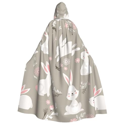 Longzehao Kapuzenumhang mit Osterhasen-Blumendruck, Unisex, für Erwachsene, Dekoration, Cosplay-Kostüme, Halloween-Kapuzenmantel Longzehao Kapuzenumhang mit Osterhasen-Blumendruck, Unisex, für Erwachsene, Dekoration, Cosplay-Kostüme, Halloween-Kapuzenmantel von Longzehao