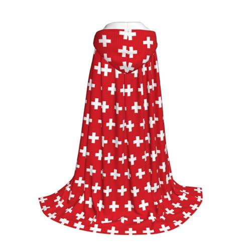 Longzehao Kapuzenumhang mit Schweizer Flagge, für Kinder mit Halloween, Weihnachten, Cosplay, Kapuzenumhang Longzehao Kapuzenumhang mit Schweizer Flagge, für Kinder mit Halloween, Weihnachten, Cosplay, Kapuzenumhang von Longzehao