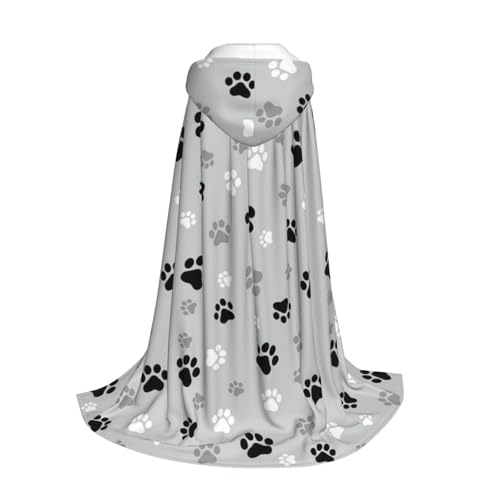 Longzehao Kapuzenumhang mit Tierpfotenabdrücken für Kinder mit Halloween-/Weihnachts-/Cosplay-Kostüm von Longzehao