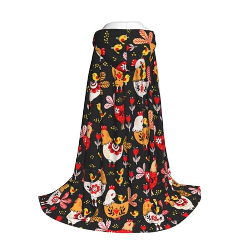Longzehao Kapuzenumhang mit niedlichem Hahn-Hühner-Aufdruck, für Kinder mit Halloween, Weihnachten, Cosplay, Kapuzenumhang Longzehao Kapuzenumhang mit niedlichem Hahn-Hühner-Aufdruck, für Kinder mit Halloween, Weihnachten, Cosplay, Kapuzenumhang von Longzehao