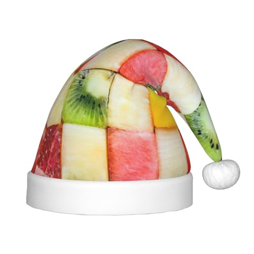 Longzehao Kiwi Wassermelonen-Druck, Weihnachtsmütze für Kinder mit Plüschfell, Weihnachtsmützen für Neujahrsparty-Zubehör Longzehao Kiwi Wassermelonen-Druck, Weihnachtsmütze für Kinder mit Plüschfell, Weihnachtsmützen für Neujahrsparty-Zubehör von Longzehao