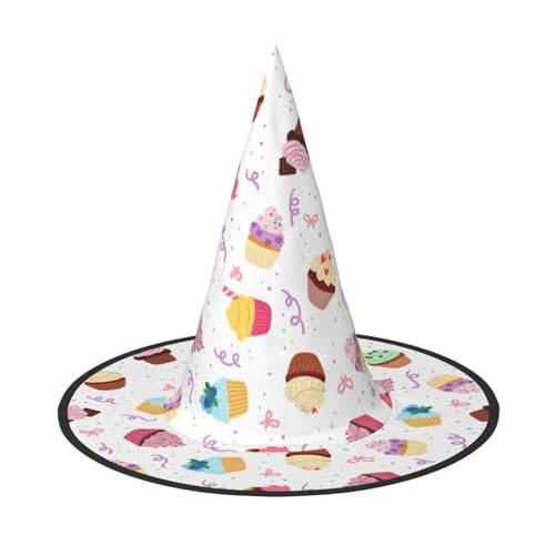 Longzehao Leckere Cupcakes Druck Halloween Kostüm Hexenhut Erwachsene Cosplay Karneval Party Kostüm Zubehör Longzehao Leckere Cupcakes Druck Halloween Kostüm Hexenhut Erwachsene Cosplay Karneval Party Kostüm Zubehör von Longzehao