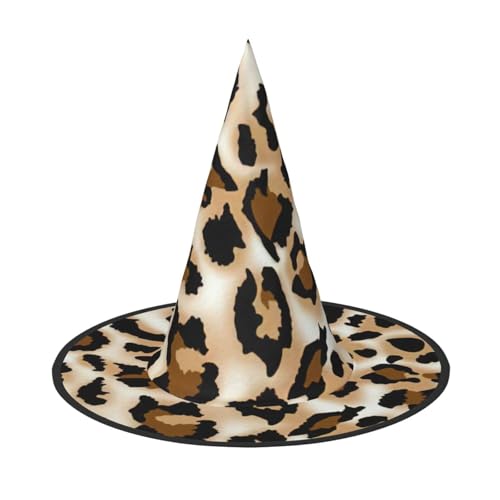 Longzehao Leopardenmuster Halloween Kostüm Hexenhut Erwachsene Cosplay Karneval Party Kostüm Zubehör von Longzehao