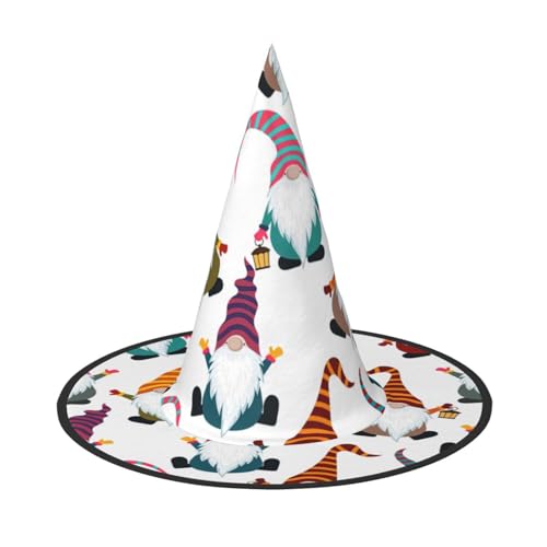 Longzehao Lustiger Weihnachtswichtel, bedruckt, Halloween-Kostüm, Hexenhut, Erwachsene, Cosplay, Karneval, Party, Kostümzubehör Longzehao Lustiger Weihnachtswichtel, bedruckt, Halloween-Kostüm, Hexenhut, Erwachsene, Cosplay, Karneval, Party, Kostümzubehör von Longzehao