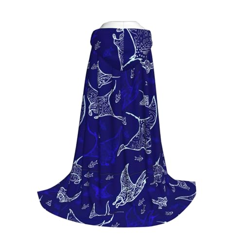 Longzehao Manta Ray und Fisch Druck Kapuzenumhang für Kinder mit Halloween Weihnachten Cosplay Kapuzenumhang Kostüm Longzehao Manta Ray und Fisch Druck Kapuzenumhang für Kinder mit Halloween Weihnachten Cosplay Kapuzenumhang Kostüm von Longzehao