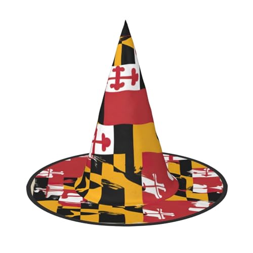 Longzehao Maryland-Flagge, Druck, Halloween-Kostüm, Hexenhut, Erwachsene, Cosplay, Karneval, Party, Kostümzubehör Longzehao Maryland-Flagge, Druck, Halloween-Kostüm, Hexenhut, Erwachsene, Cosplay, Karneval, Party, Kostümzubehör von Longzehao