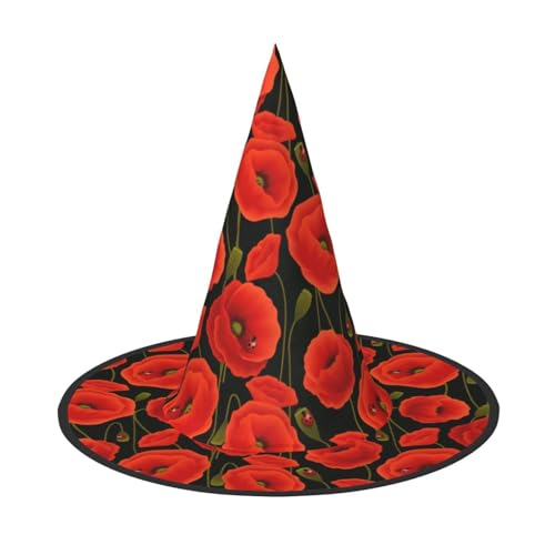 Longzehao Mohnblumen-Druck, Halloween-Kostüm, Hexenhut, Erwachsene, Cosplay, Karneval, Party, Kostümzubehör Longzehao Mohnblumen-Druck, Halloween-Kostüm, Hexenhut, Erwachsene, Cosplay, Karneval, Party, Kostümzubehör von Longzehao