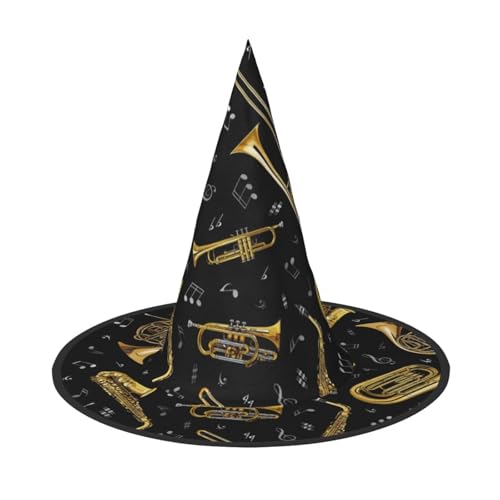 Longzehao Musikinstrumente Druck Halloween Kostüm Hexenhut Erwachsene Cosplay Karneval Party Kostüm Zubehör Longzehao Musikinstrumente Druck Halloween Kostüm Hexenhut Erwachsene Cosplay Karneval Party Kostüm Zubehör von Longzehao