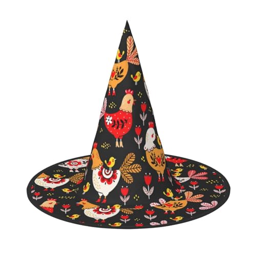 Longzehao Niedlicher Hahn Hühner Druck Halloween Kostüm Hexenhut Erwachsene Cosplay Karneval Party Kostüm Zubehör Longzehao Niedlicher Hahn Hühner Druck Halloween Kostüm Hexenhut Erwachsene Cosplay Karneval Party Kostüm Zubehör von Longzehao